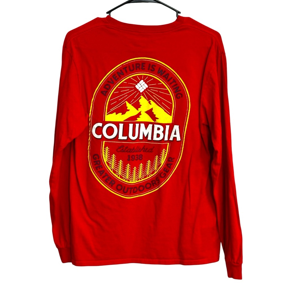 Columbia Men’s Adventure Red Long‎ Sleeve Tee Size M